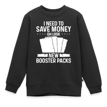 Trading Card Game Collector save money Card - Kinder Premium Organic Sweatshirt - Schwarz - Vorne - AI Model Kid Female (0cm)