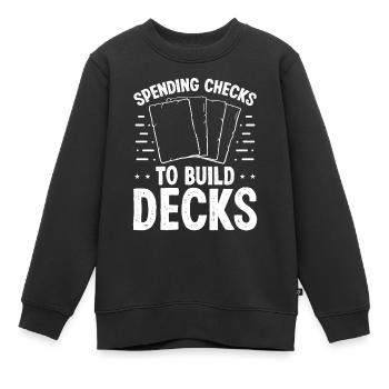 Trading Card Game Collector Spending Checks Card - Kinder Premium Organic Sweatshirt - Schwarz - Vorne - AI Model Kid Female (0cm)