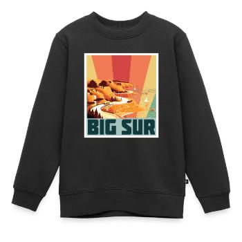 Big Sur Ufer Kalifornien Souvenir Ozean Natur Küst - Kinder Premium Organic Sweatshirt - Schwarz - Vorne - AI Model Kid Female (0cm)