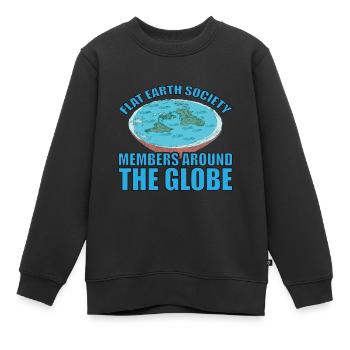 Flat Earth Society, membres du monde entier 15 - Sweat Premium enfant bio - noir - Devant - AI Model Kid Female (0cm)