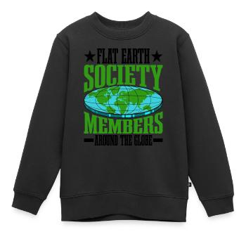 Flat Earth Society, membres du monde entier 16 - Sweat Premium enfant bio - noir - Devant - AI Model Kid Female (0cm)