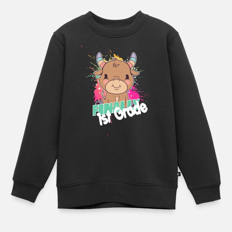 Finally 1st Grade, First Grader - Kinder Premium Organic Sweatshirt - Schwarz
