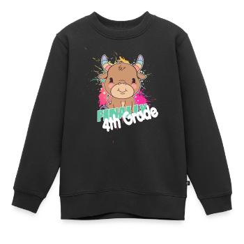 Finally 4th Grade, Fourth Grader - Kinder Premium Organic Sweatshirt - Schwarz - Vorne - AI Model Kid Female (0cm)