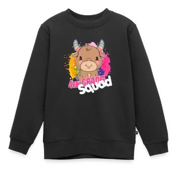 4th Grade Squad, Fourth Grader - Kids Premium Organic Sweatshirt - black - Front - AI Model Kid Female (0cm)