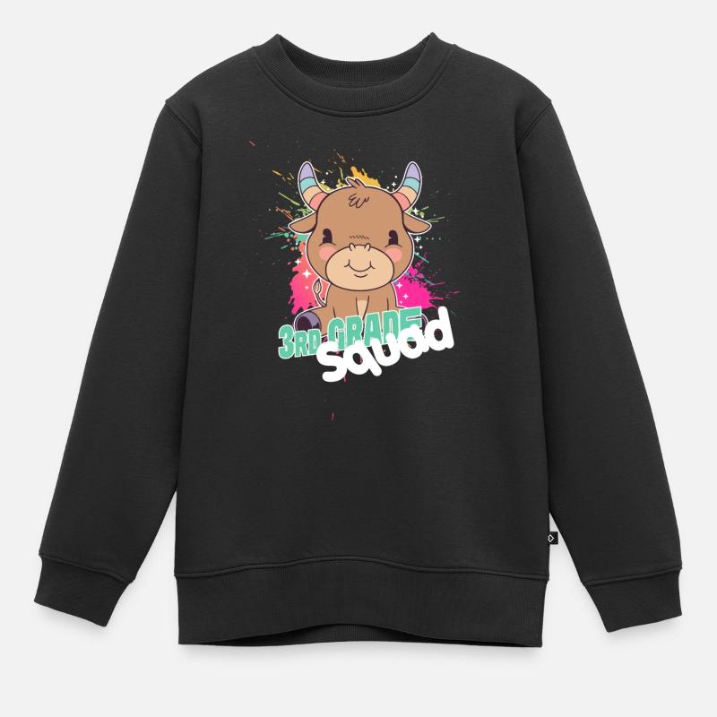Finally 3rd Grade, Second Grader - Kids Premium Organic Sweatshirt - black