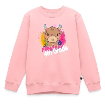 Enfin 4e année, quatrième année - Sweat Premium enfant bio - rose - Devant - AI Model Kid Female (0cm)