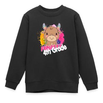 Finally 4th Grade, Fourth Grader - Kids Premium Organic Sweatshirt - black - Front - AI Model Kid Female (0cm)