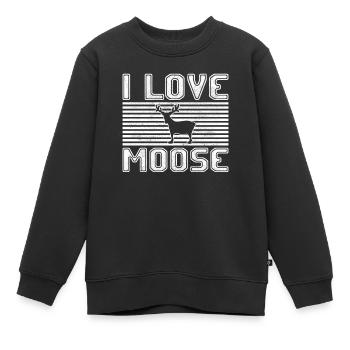 I love moose - Kinder Premium Organic Sweatshirt - Schwarz - Vorne - AI Model Kid Female (0cm)