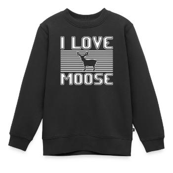 I love moose - Kinder Premium Organic Sweatshirt - Schwarz - Vorne - AI Model Kid Female (0cm)