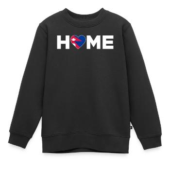 Nepal Heimat Nepal Flagge Nepal Liebe - Kinder Premium Organic Sweatshirt - Schwarz - Vorne - AI Model Kid Female (0cm)