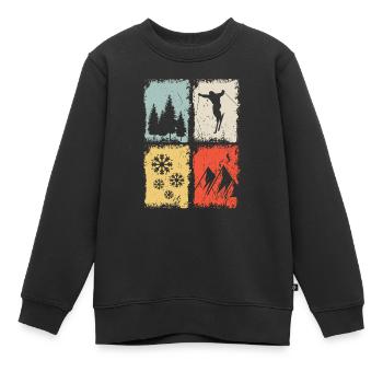 Skifahrer Skifahren Wintersport - Kinder Premium Organic Sweatshirt - Schwarz - Vorne - AI Model Kid Female (0cm)