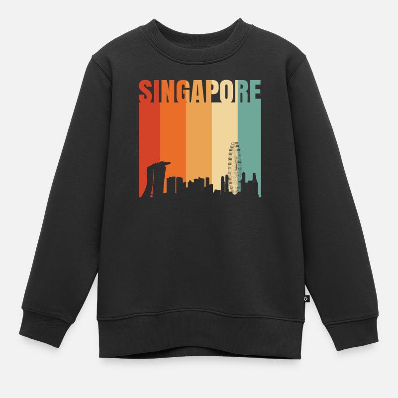 Singapur - Kinder Premium Organic Sweatshirt - Schwarz