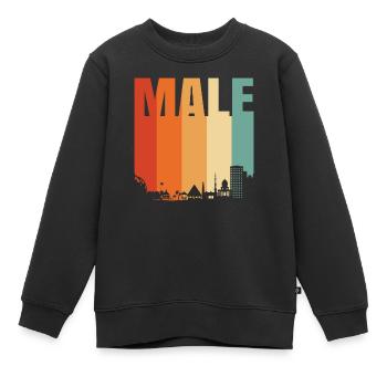 Malé Maldives - Sweat Premium enfant bio - noir - Devant - AI Model Kid Female (0cm)