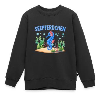 Seepferdchen Abzeichen Seepferdchen bestanden - Kinder Premium Organic Sweatshirt - Schwarz - Vorne - AI Model Kid Female (0cm)