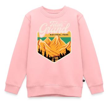 Grand-Teton Nationalpark Wyoming Andenken - Kinder Premium Organic Sweatshirt - Rosa - Vorne - AI Model Kid Female (0cm)
