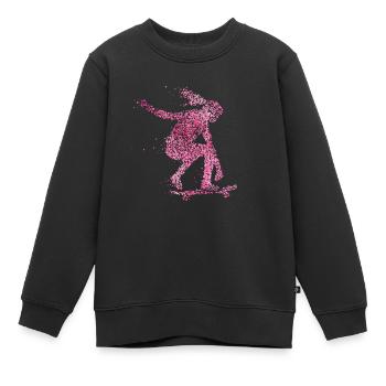 Skateboarder Skater Longboard Halfpipe - Sweat Premium enfant bio - noir - Devant - AI Model Kid Female (0cm)