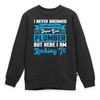 Klempner - Kinder Premium Organic Sweatshirt - Schwarz - Vorne - AI Model Kid Female (0cm)