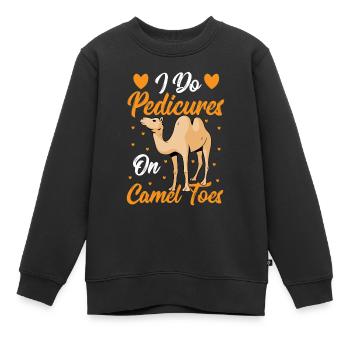 I Do Pedicures On Camel Toes Camels Pedicure Nail - Kinder Premium Organic Sweatshirt - Schwarz - Vorne - AI Model Kid Female (0cm)