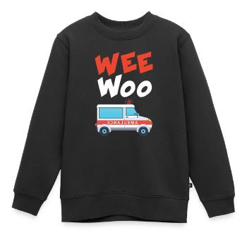 Wee Woo Krankenwagen AMR Lustiges EMS EMT - Kinder Premium Organic Sweatshirt - Schwarz - Vorne - AI Model Kid Female (0cm)