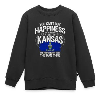 Kansas - Sweat Premium enfant bio - noir - Devant - AI Model Kid Female (0cm)