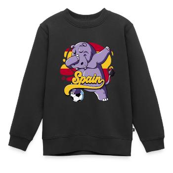 Spanien Fußball - Kinder Premium Organic Sweatshirt - Schwarz - Vorne - AI Model Kid Female (0cm)