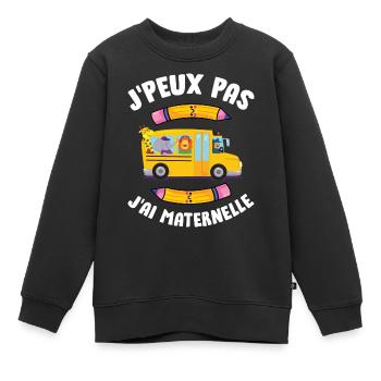 J Peux Pas J Ai Maternelle bus scolaire rentrée - Sweat Premium enfant bio - noir - Devant - AI Model Kid Female (0cm)