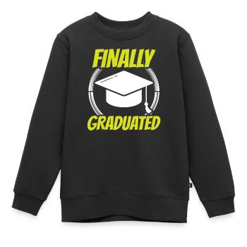 Enfin diplômé diplômé - Sweat Premium enfant bio - noir - Devant - AI Model Kid Female (0cm)