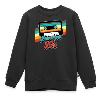 Retour des années 90 aux années 90 - Sweat Premium enfant bio - noir - Devant - AI Model Kid Female (0cm)