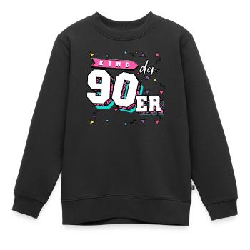 90er Jahre Kinder Der 90er - Kinder Premium Organic Sweatshirt - Schwarz - Vorne - AI Model Kid Female (0cm)