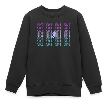 Ski - Sweat Premium enfant bio - noir - Devant - AI Model Kid Female (0cm)