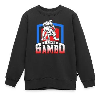 J’adore l’entraînement Sambo arts martiaux arts martiaux arts martiaux - Sweat Premium enfant bio - noir - Devant - AI Model Kid Female (0cm)