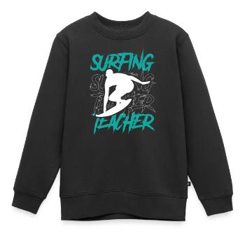 Moniteur de surf Surf Surf Surf Surf Surf - Sweat Premium enfant bio - noir - Devant - AI Model Kid Female (0cm)