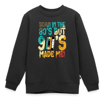 Les années 80 nées dans les années 80 - Sweat Premium enfant bio - noir - Devant - AI Model Kid Female (0cm)