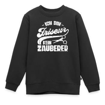 Ich Bin Friseur - Kinder Premium Organic Sweatshirt - Schwarz - Vorne - AI Model Kid Female (0cm)