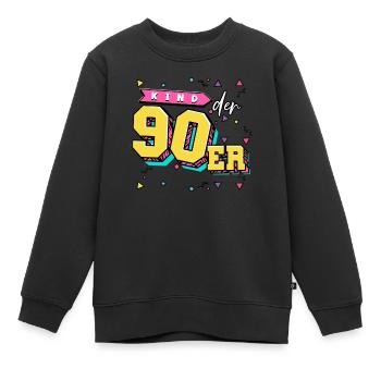 90er Jahre Kinder Der 90er - Kinder Premium Organic Sweatshirt - Schwarz - Vorne - AI Model Kid Female (0cm)