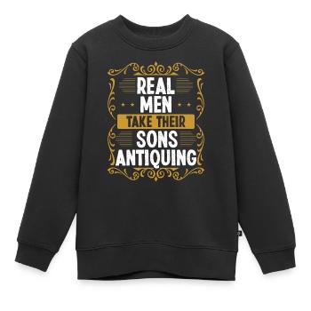 Collection d’antiquités Wax Treasure Hunter - Sweat Premium enfant bio - noir - Devant - AI Model Kid Female (0cm)