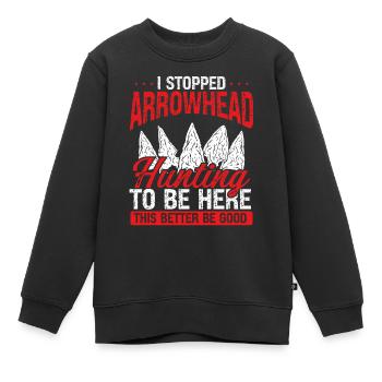Collecte d’artefacts pour la chasse à la pointe de flèche - Sweat Premium enfant bio - noir - Devant - AI Model Kid Female (0cm)