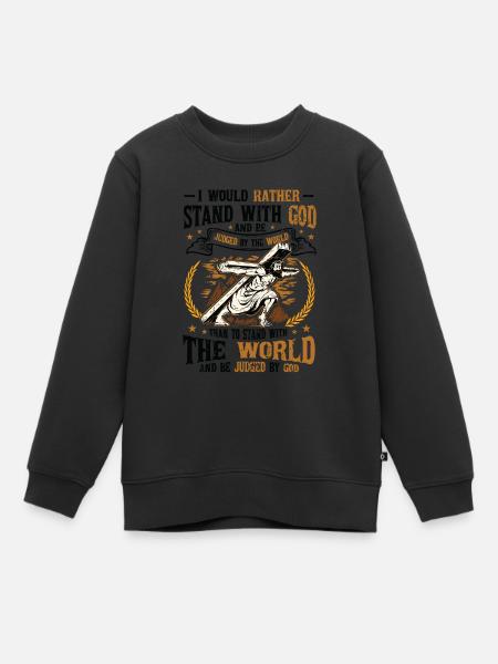 Stańcie z Bogiem, religią chrześcijańską. - Bluza Premium dziecięca bio - czarny