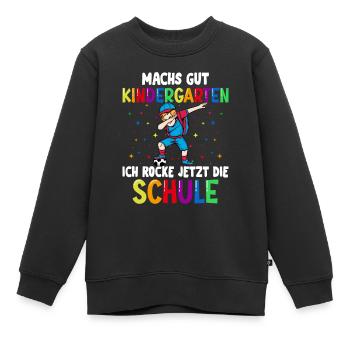 Schulkind Einschulung Fußball Schulstart Schule - Kinder Premium Organic Sweatshirt - Schwarz - Vorne - AI Model Kid Female (0cm)