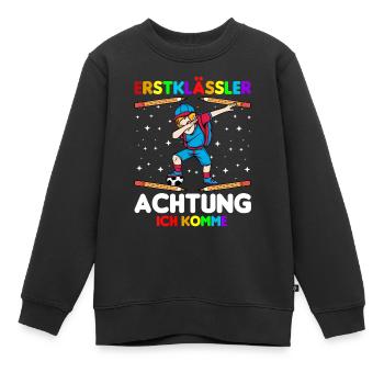 Erstklässler Schulkind Einschulung Fußball - Kinder Premium Organic Sweatshirt - Schwarz - Vorne - AI Model Kid Female (0cm)