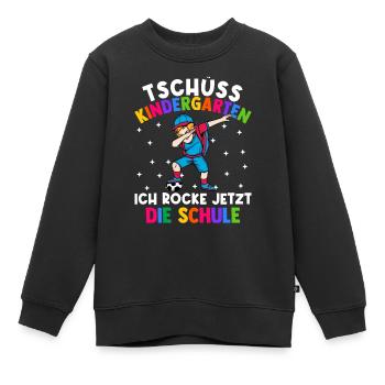 Tschüss Kindergarten ich rocke jetzt die Schule - Kinder Premium Organic Sweatshirt - Schwarz - Vorne - AI Model Kid Female (0cm)