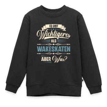 Wakeskate Wakeskating Wakeskater Wakeboard - Kinder Premium Organic Sweatshirt - Schwarz - Vorne - AI Model Kid Female (0cm)