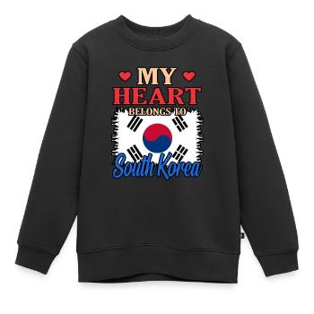 Süd Korea - Kinder Premium Organic Sweatshirt - Schwarz - Vorne - AI Model Kid Female (0cm)