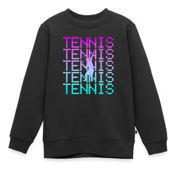 Tennis - Sweat Premium enfant bio - noir - Devant - AI Model Kid Female (0cm)