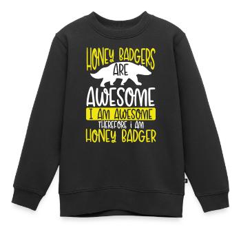 Honigdachs Sind Genial - Kinder Premium Organic Sweatshirt - Schwarz - Vorne - AI Model Kid Female (0cm)