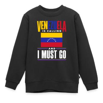Venezuela Venezuela Venezuela Drapeau Venezuela Est - Sweat Premium enfant bio - noir - Devant - AI Model Kid Female (0cm)