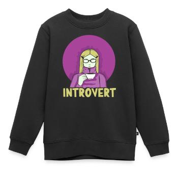 Introverted Sarcasm Introverted Shy - Kids Premium Organic Sweatshirt - black - Front - AI Model Kid Female (0cm)