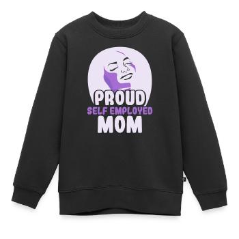 Fière Mère travailleuse indépendante Travailleuse autonome - Sweat Premium enfant bio - noir - Devant - AI Model Kid Female (0cm)
