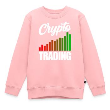 Krypto Handel Trader Traden Crypto Trading - Kinder Premium Organic Sweatshirt - Rosa - Vorne - AI Model Kid Female (0cm)