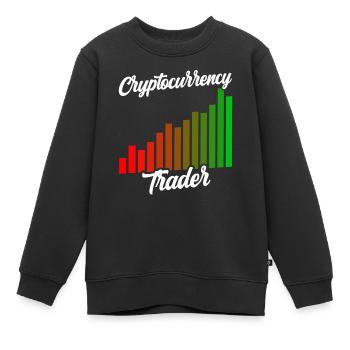 Kryptowährungs Händler Krypto Crypto Trader - Kinder Premium Organic Sweatshirt - Schwarz - Vorne - AI Model Kid Female (0cm)